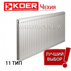 Стальной радиатор KOER 11 x 500 x 1100S (829 Вт, 17,11кг, бок)