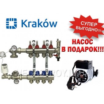 Коллектор для тёплого пола Krakow на 4 выхода