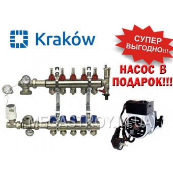 Коллектор для тёплого пола Krakow на 5 выходов