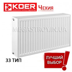Стальной радиатор KOER 33 x 500 x 1100S (3050 Вт, 47,3 кг, бок)